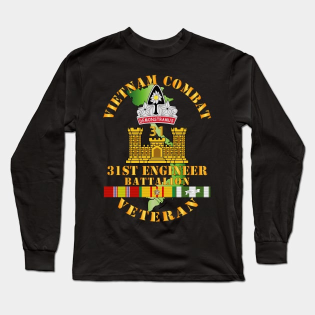 Vietnam Combat Veteran w 31st Engineer Bn w VN SVC Long Sleeve T-Shirt by twix123844